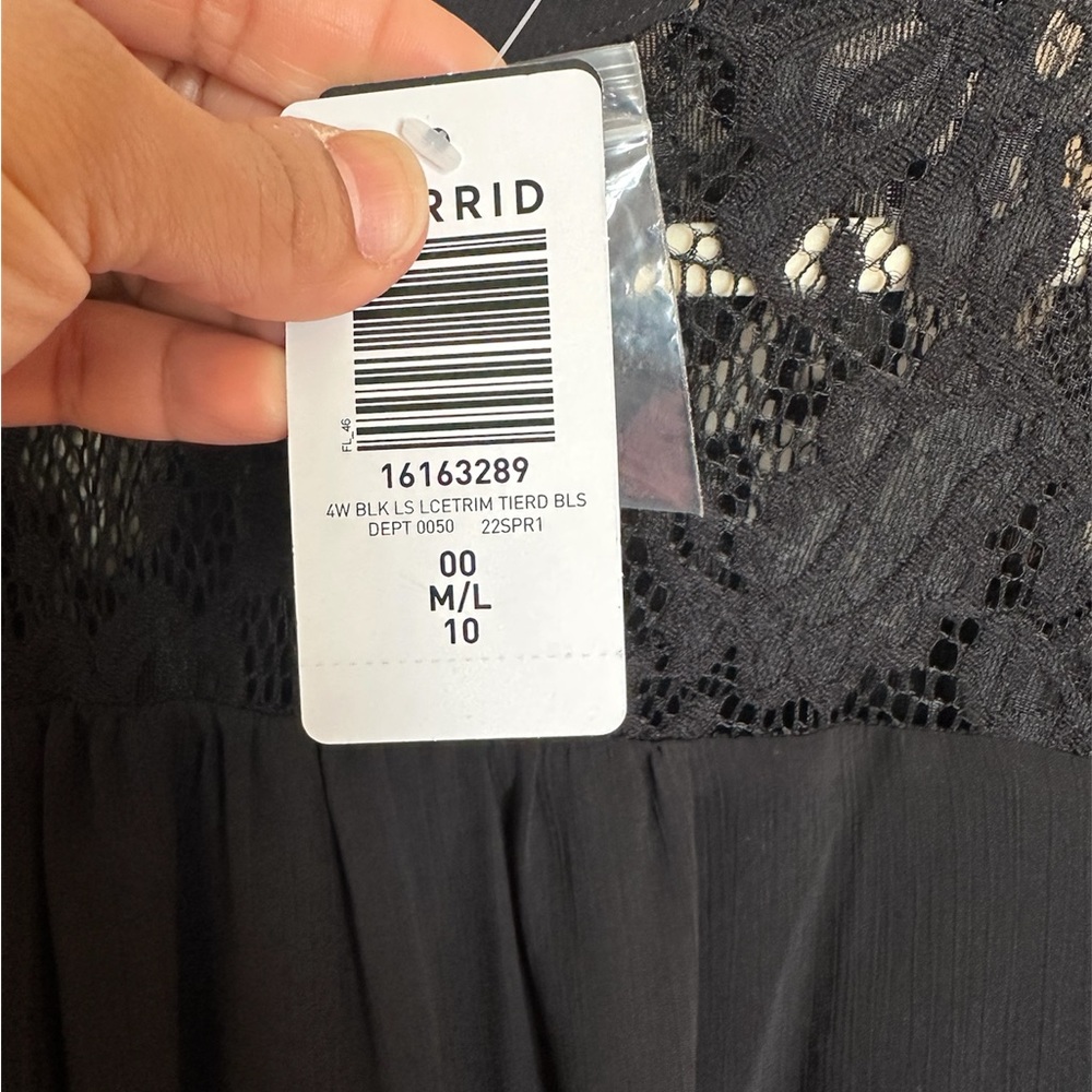 Torrid Lace with Chiffon Overlay Blouse NWT - Picture 7 of 12